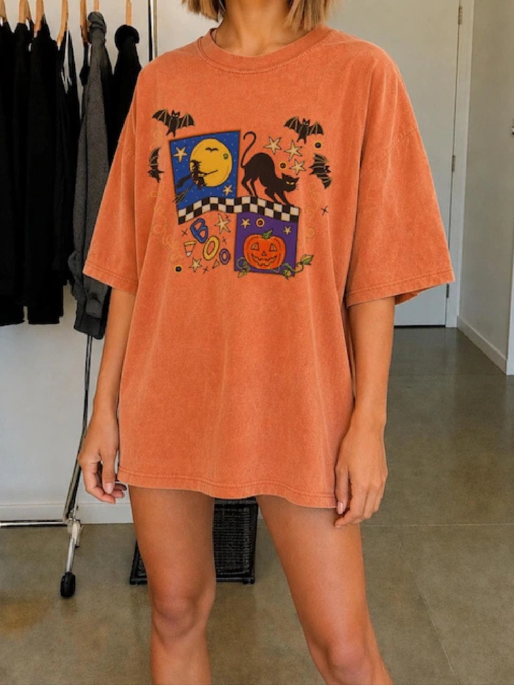 Comfort Colors Vintage Orange Halloween Graphic Tee, Trick or Treat